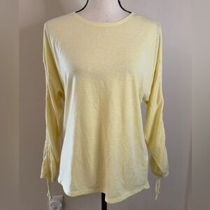 DR2 yellow ruched long sleeves tee shirt size small